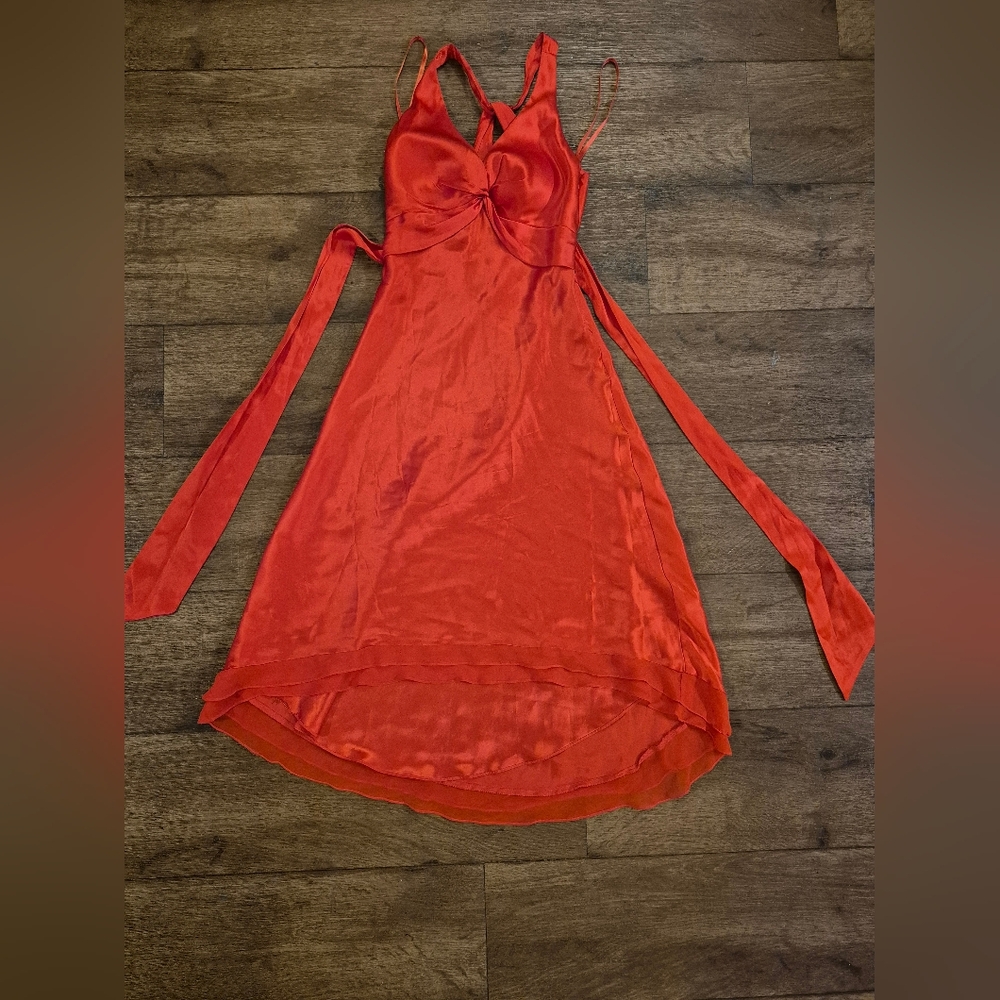 Cache Salmon Colored Evening Dress Size 4